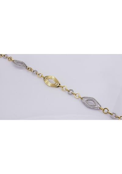 14 Ayar Altın Taşlı Oval Bileklik Lksblk955 Sarı Altın