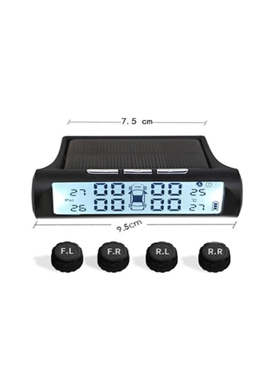 Xetec Tpms External Ekranlı Kablosuz Dahili Pilli. Güneş Enerjili