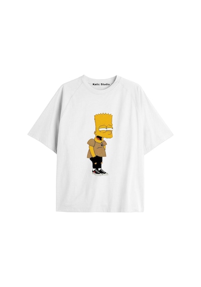 Kalic Studio Y2k Vintage Simpson Baskılı Beyaz T-shirt Kod 277 Beyaz-277 Kalic Studio Y2k Vintage Simpson Baskılı Beyaz T-shirt Kod 277 Beyaz-277
