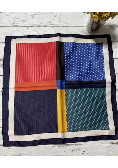 Trend Dokunuş Kadın 50-50 Saten Dört Farklı Renkte Kombinleyeceğiniz Fular Bandana Çok Renkli