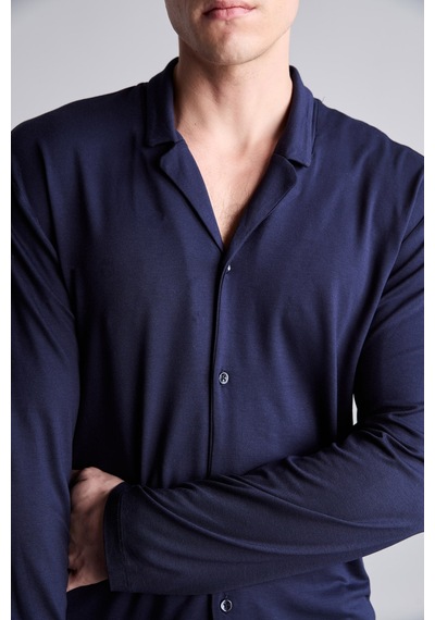 Defacto Regular Fit Düğmeli Uzun Kollu 2li Pijama Takımı I8197ax26aunv135 Lacivert-nv135