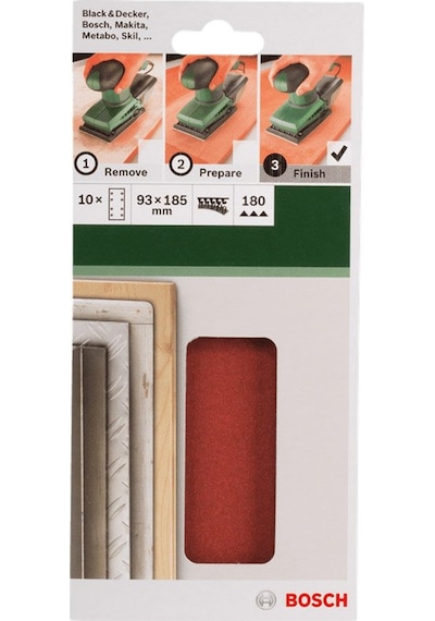 Bosch Titreşimli Zımpara Kağıdı 10'Lu Set. 93X185Mm 180 Kum 2609256A84