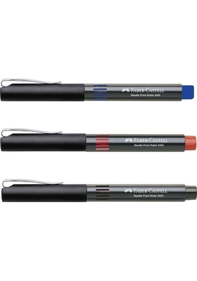 Faber-castell Needle Point Roller 3 Renk Kırmızı, Mavi, Siyah Iğne Uçlu 0,5