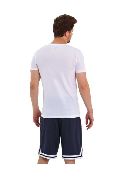 Adams Erkek Polyester Beyaz Şeritli Basketbol Şort 001