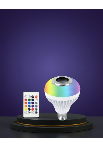 12w Led Ampul Renkli Işık Dahili Hoparlör Xuczlambahoparlörrr-2