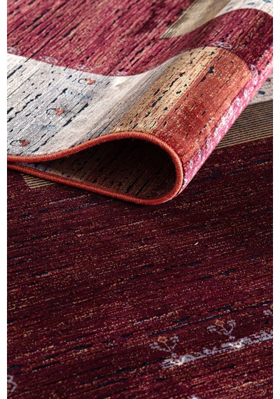 Artemis Halı Bella 06475a Bordo Terra Bohem Retro Tarz İpek Halı