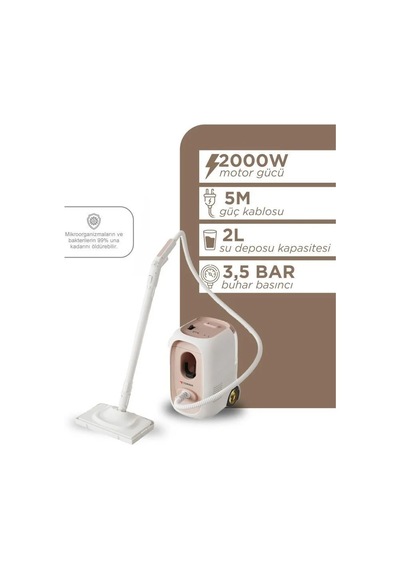 Özel Üretim Buharlı Temizleyici Tsc02 Beyaz 2000w Makine Temizlik Aletleri Buhar Cihazı