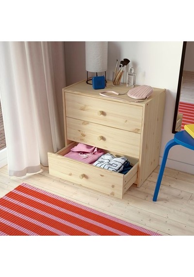 Ikea Rast 3 Çekmeceli Şifonyer, Çam, 60x59 Cm Ikea Rast 3 Çekmeceli Şifonyer, Çam, 60x59 Cm