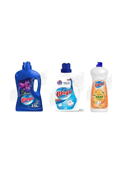 Bingo Yüzey Tem. Fresh 2.5 Lt + Beyazlar İçin Sıvı Det. 1755 Ml + Bulaşık Deterjanı 650 Ml 3'lü Set Diğer