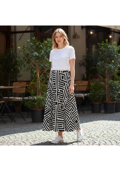 Eren Style Pamuklu Piliseli İçi Astarlı Beli Lastikli Etek 95 Cm - 38-52 Beyaz