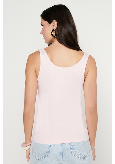 Ac&co / Altınyıldız Classics Kadın Pembe Yumuşak Dokulu Nefes Alabilen Rahat Slim Fit Bisiklet Yaka Esnek Örme Atlet
