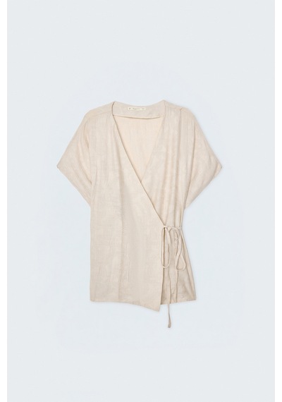 Sateen Lily Kimono - Taş-137521