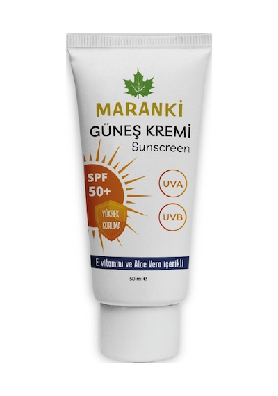 Maranki SPF 50+ Vitamin E & Aloe Vera İçerikli Güneş Kremi 50 ML