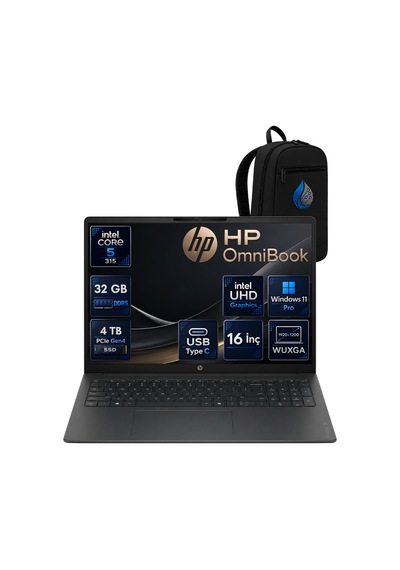 HP Omnibook DX9T1EARNP12 Core 5 315 32 GB 4 TB SSD Intel UHD Graphics 16'' Wuxga W11P Dizüstü Bilgisayar