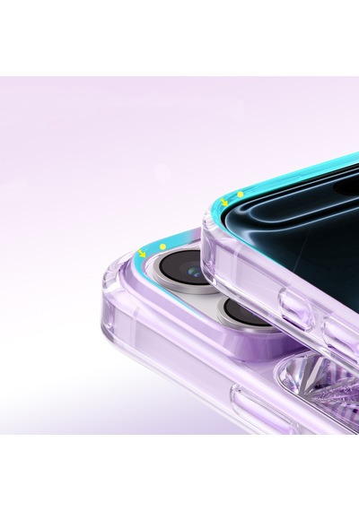 İphone 18 Pro Max Uyumlu Kılıf 3d Buz Blok Desenli Zore Paris Kairo Tpu Kapak Mor