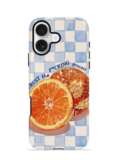 Apple iPhone Uyumlu 17 Vorian Çift Katmanlı Magsafe Kılıf Orange Press Collage