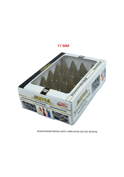 Bijon Kapağı Sivri 17 Mm Altın 20 Li Set