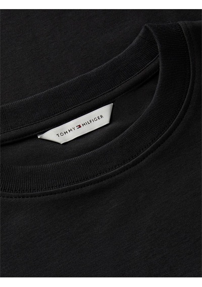 Tommy Hilfiger Interlock Boxy C-nk Ss Tee Kadın Siyah T-shirt - Ww0ww49646
