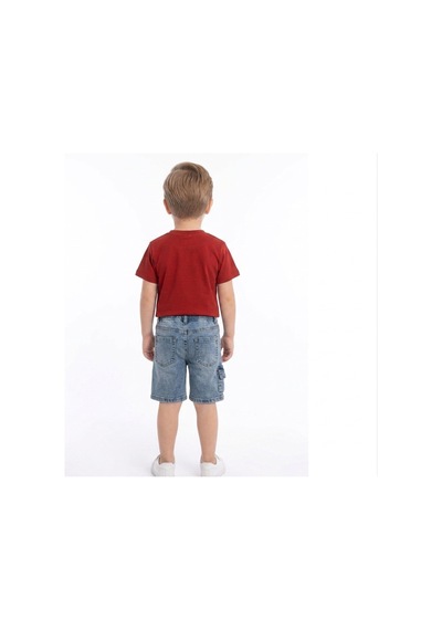 Gülerçocuk Erkek Çocuk Bayramlık Denim Şortlu Takım - Mavi Siyah Kahverengi Top Front Baskılı Kırmızı Gülerçocuk Erkek Çocuk Bayramlık Denim Şortlu Takım - Mavi Siyah Kahverengi Top Front Baskılı Kırmızı