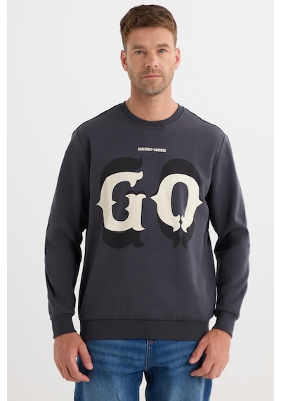Tudors Erkek Relax Fit Rahat Kesim Pamuklu Lastikli Kol Bisiklet Yaka Baskılı Antrasit Sweatshirt-37306 Antrasit Tudors Erkek Relax Fit Rahat Kesim Pamuklu Lastikli Kol Bisiklet Yaka Baskılı Antrasit Sweatshirt-37306 Antrasit