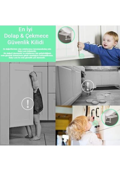 10 Adet Bebek Çocuk Kilit Güvenlik Çekmece Dolap Kilidi Gizli Kil Çok Renkli