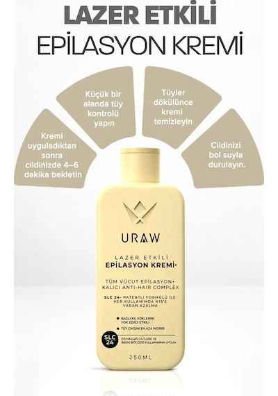 Uraw Lazer Etkili Epilasyon Kremi 250 ML