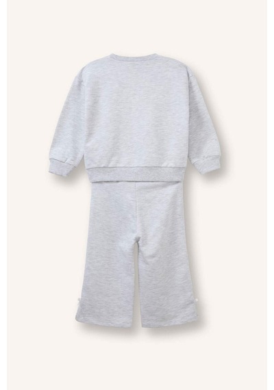Defacto Bisiklet Yaka Basic Sweatshirt Esnek Belli Eşofman Altı 2li Takım Kız Bebek I5623a526wngr28 Gri-gr28