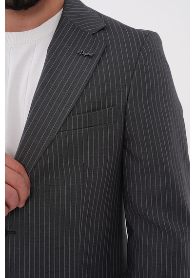 Dupont Classics Dupont Slim Fit Mono Yaka 6 Drop Çift Yırtmaç Çizgili 2'li Takım Elbise Açık Gri Dupont Classics Dupont Slim Fit Mono Yaka 6 Drop Çift Yırtmaç Çizgili 2'li Takım Elbise Açık Gri