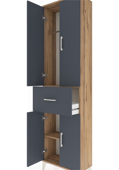 Arges Dolap 2 Raflı Tek Çekmeceli Tek Askılı 60x30x221 Çam-an... Çam