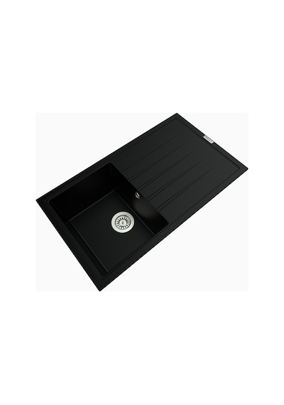Polex Cristalüx Granit Evye P-03 Siyah Tezgah Altı Ve Tezgah Üstü Mutfak Evyesi 85x49.5 CM
