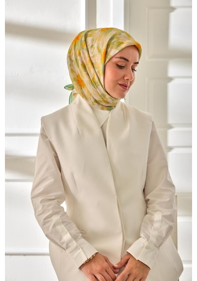 Silk Home Velora Eşarp 161001-30 Su Yeşili, Turuncu, Sarı, Yeşil