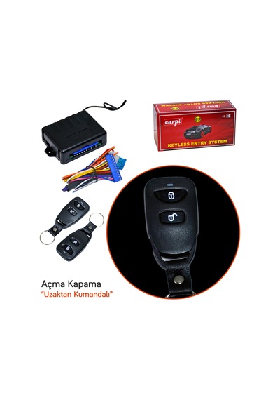 Carpi Açma Kapama 12v Siyah Kumandalı 2 Tuşlu Sinyal Çıkışlı Br4602611