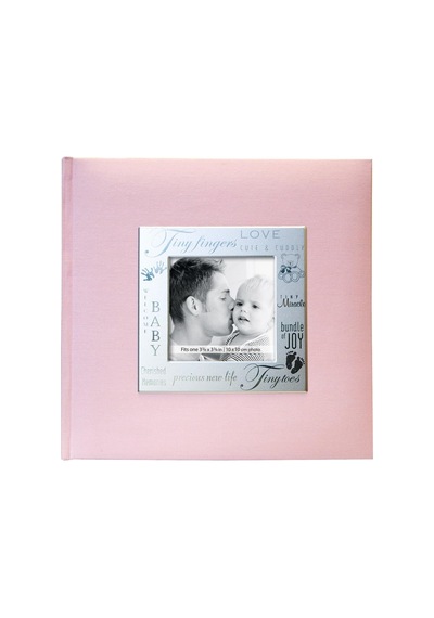 Lexroo 200 Cepli Kumaş Bebek 4x6 Yazı Alanlı Fotoğraf Albümü, 20 X 20 Cm, Bebek Pembesi