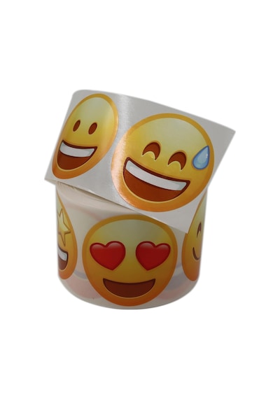 Emoji Etiketi 9 Farklı Emoji Surat 50mm Çap Ruloda 500 Adet Kendinden Yapışkanlı Rulo Etiket, Pp Opak, Gülen Surat Stickerları Çok Renkli Emoji Etiketi 9 Farklı Emoji Surat 50mm Çap Ruloda 500 Adet Kendinden Yapışkanlı Rulo Etiket, Pp Opak, Gülen Surat Stickerları Çok Renkli