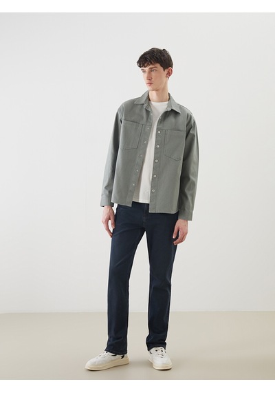 Lcw Jeans Haki Rahat Kalıp Uzun Kollu Erkek Jean Gömlek
