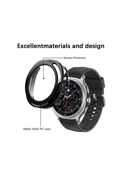Samsung Galaxy Watch 8 Classic 46mm Uyumlu Sert Silikon Kasa Ve Ekran Koruyucu 360 Tam Koruma