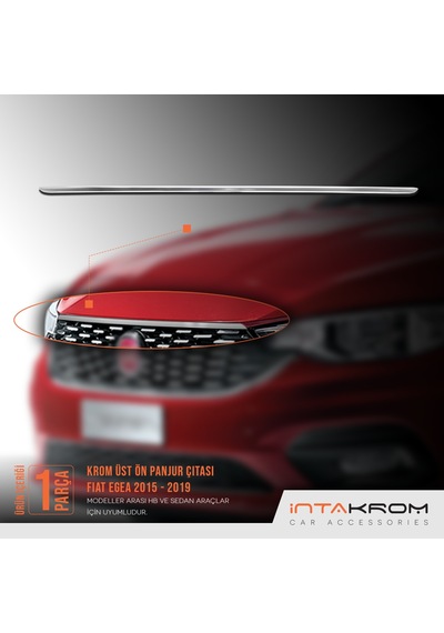 intakrom Fiat Egea Krom Üst Ön Panjur Çıtası 2015 - 2019 - Hb - Sd N11.4499