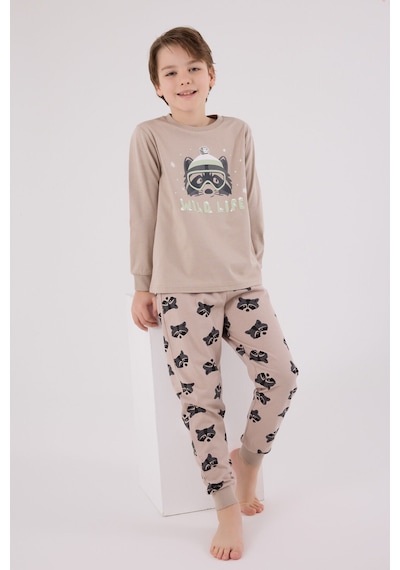 Rolypoly Erkek Çocuk Kahverengi Pijama Takımı Rp3669-c-v2
