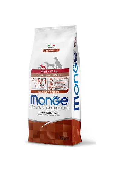 Monge Mini Puppy Junior Tek Proteinli Kuzulu Pirinçli Yavru Köpek Maması 7,5 Kg