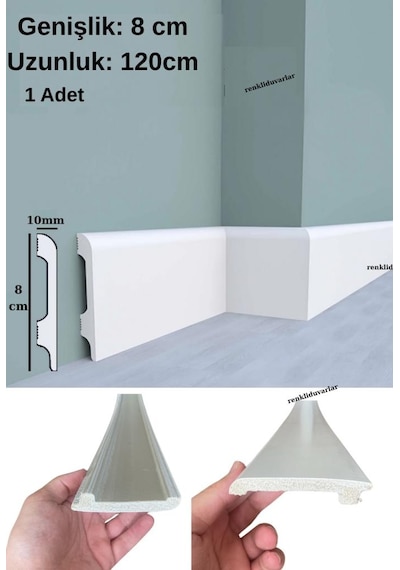 8cmx120cm Munut Pvc Süpürgelik Suya Neme Dayanıklı Pvc Parke Seramik Salon Mutfak Süpürgeliği