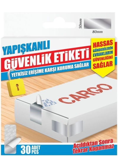 Yapışkanlı Güvenlik Etiketi Hassas Gönderilerin Evrakların Güvenkliğini Sağlar 30ad 80x30mm