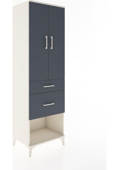 Hyperion Dolap 3 Raflı 2 Çekmeceli 2 Kapaklı 60x44x195 Aytaşı-antrasit Aytası