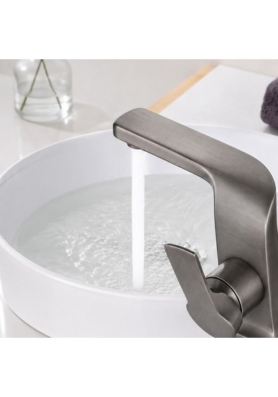 Prım Kısa Lavabo Bataryası Mat Füme