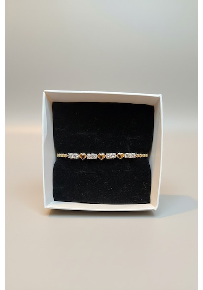 Valmont Accessories Xuping 14k Kaplama 17+2 Cm Ayarlanabilir Kalp Detaylı Taşlı Kadın Çelik Bileklik Altın Valmont Accessories Xuping 14k Kaplama 17+2 Cm Ayarlanabilir Kalp Detaylı Taşlı Kadın Çelik Bileklik Altın