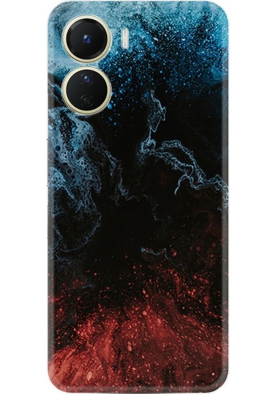 Vivo Y16 Kilif Resimli Silikon Red Blue Black Abstact 1386 566401307