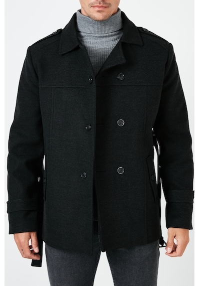 Buratti Slim Fit Cepli Pamuklu Kaşe Erkek Kaban 5841015 Füme