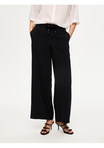 Wide Leg Fit Modallı Beli Lastikli Pantolon S26pnt029 Us26pnt02910 Siyah