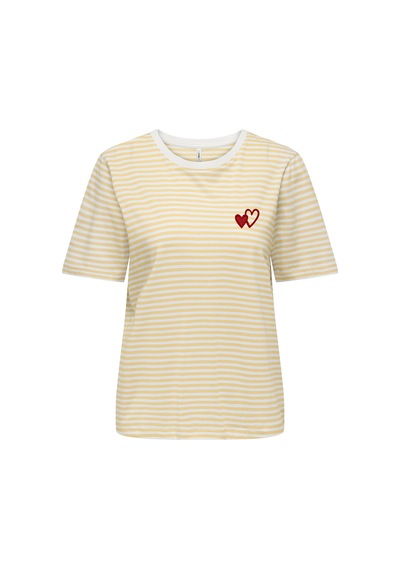 Only Onlhappy S/s Emb Top Jrs Kadın T-shirt 15370117 Sarı