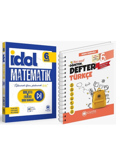 Çanta 2025 6. Sınıf İdol Konu Özetli Matematik + Türkçe Öğreten Defter Seti 2 Kitap