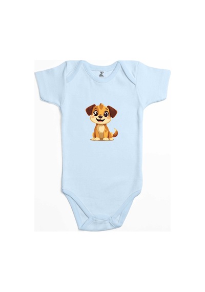 Zepplin Giyim Şirin Köpek Mavi Bebek Body Zıbın